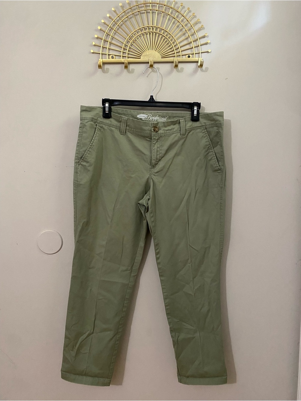 Old Navy Women's Olive Green Straight Leg Chinos